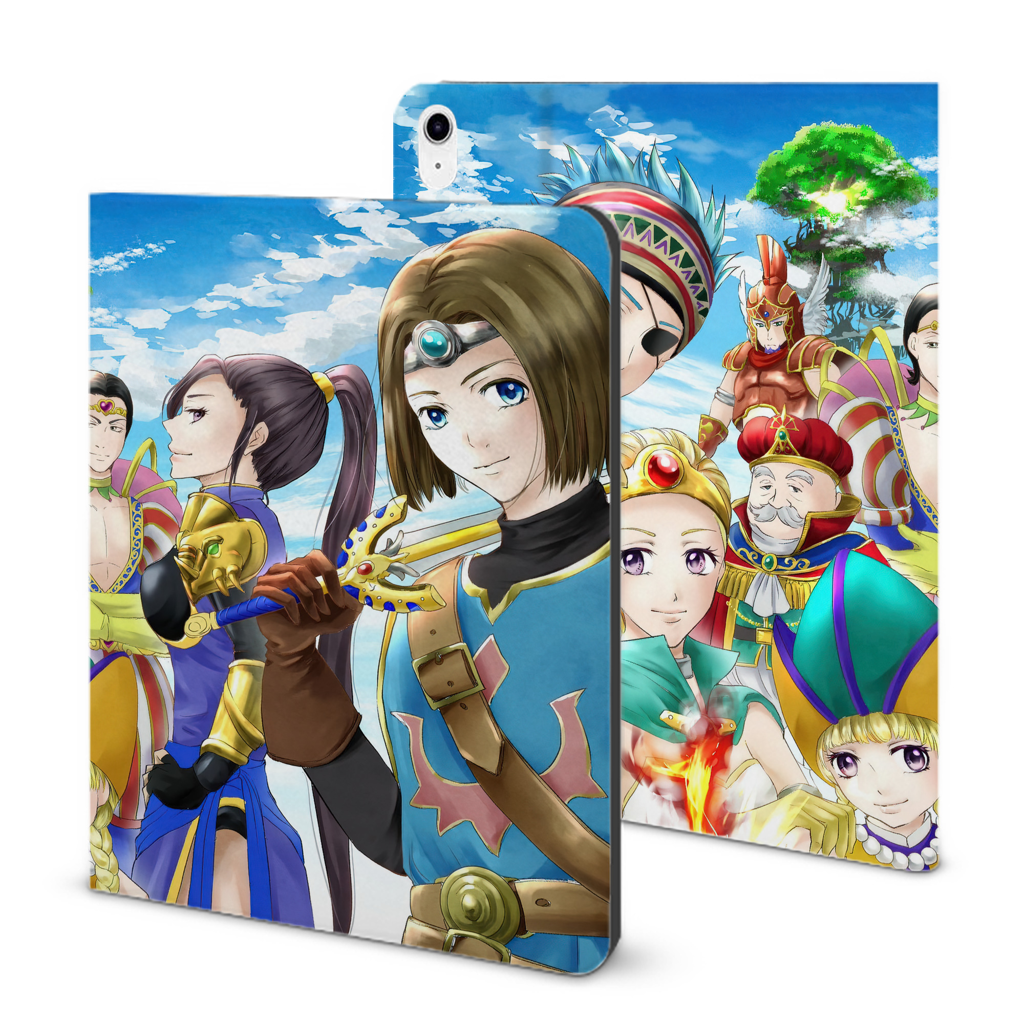 （画像用） ドラゴンクエスト Doragon Kuesuto Dragon Quest IPad ケース ブック型 PUレザー TPU 耐衝撃 軽量 薄型 ペン収納なし 全面保護 IPad 各モデル対応